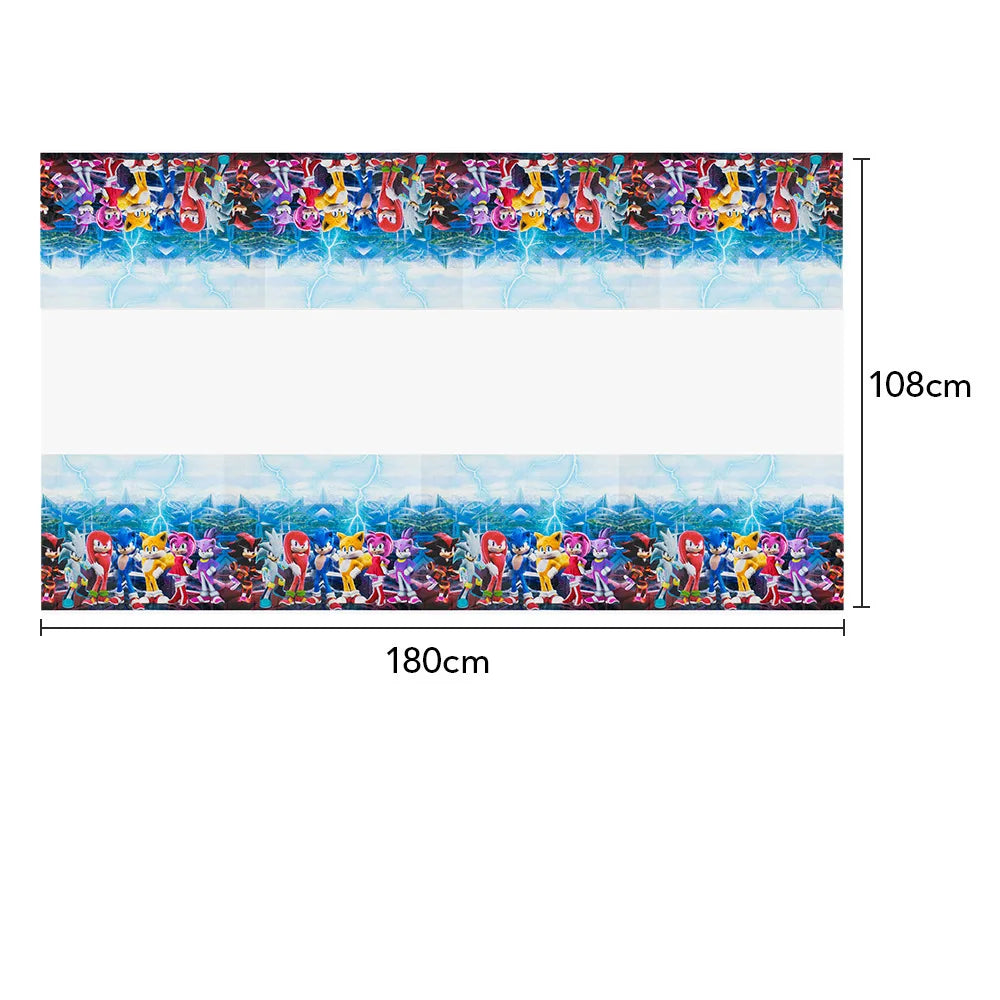 Sonic Birthday Party Decoration Game Hedgehog Balloons  Action Figure Party Paper Plate Towel Cup Tablecloth Toy Kid Gifts