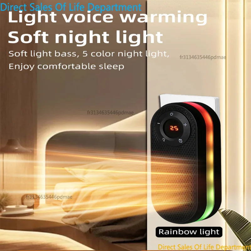 Small Wall Mounted Fast Heating Space Heater with Night Light & Overheat Protection for Home Office Bedroom Study 2026