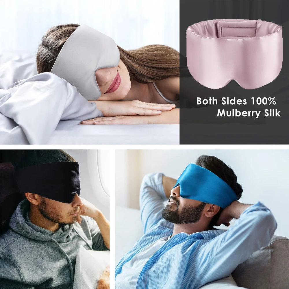 Mulberry Silk Blackout Sleeping Eye Mask Soft And Non-Intraocular Pressure Sleeping Mask Suitable For Side Sleep Adjustable