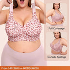 Leopard Jelly Bras No Underwire Push Up Wireless Bra Seamless Lift Bras Full Coverage Bralette Everyday Brassiere Plus Size