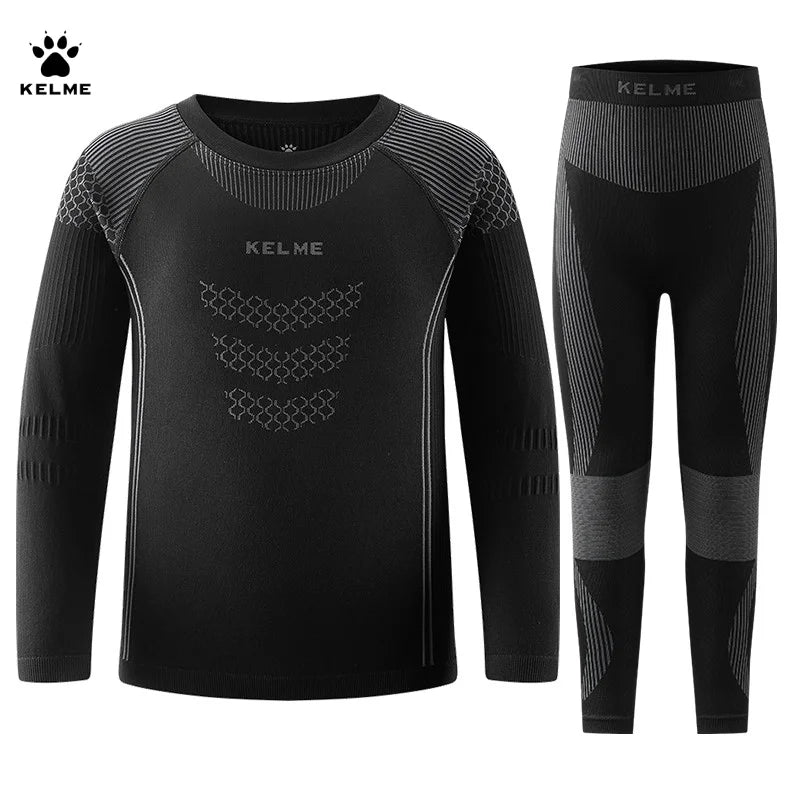 Kelme Children's Quick Drying Clothes Set Outdoor Running Sports Long Sleeve Knitted Training Base Shirt For Boys And Girls Image principale du produit