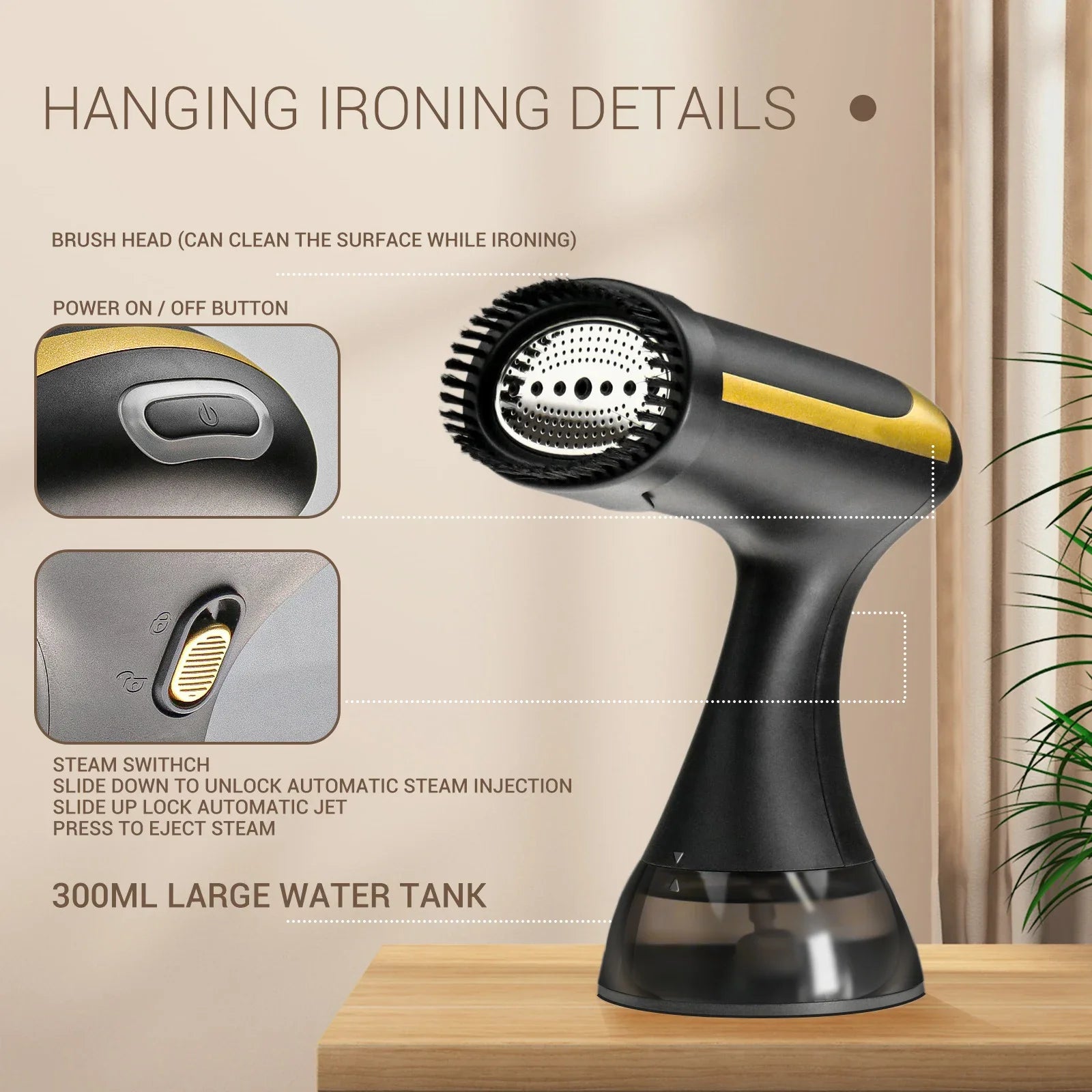 1500W Handheld Steam Iron Fast-Heat Garment Steamer Portable Travel Foldable Ironing Machine Household Electric Fabric Steamer