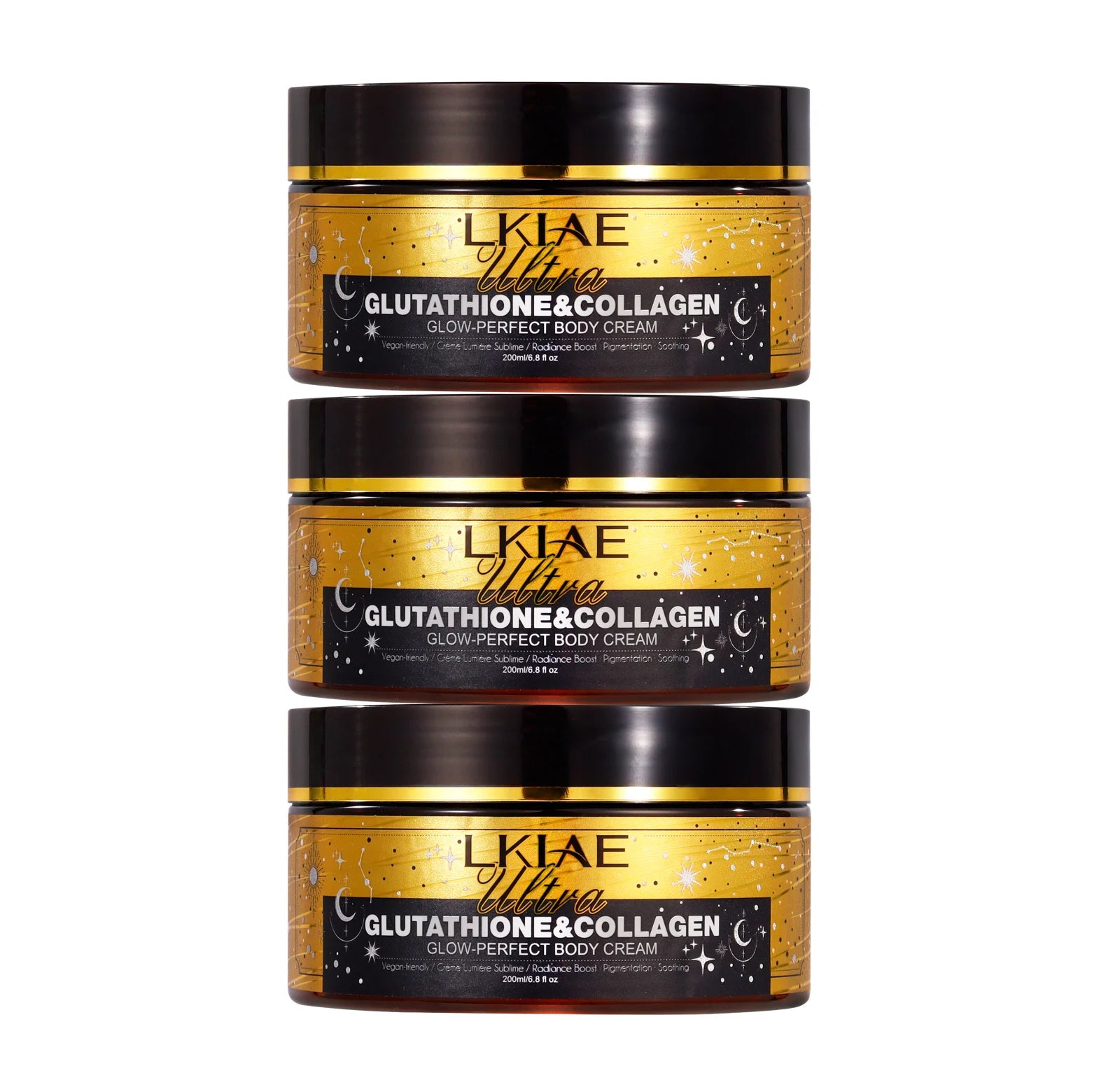 LKIAE Ultra Glutathione Collagen Skin Glowing Body Cream, 24-Hour Intense Hydration, Brightening, Deep Nourish & Glow, 200ml