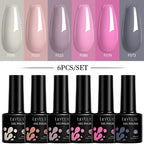 LILYCUTE 7ML 6PCS Neon Gel Nail Polish Set fluorescent Series Color Changing Semi Permanent Soak Off Manicure kit Nail Art Gel