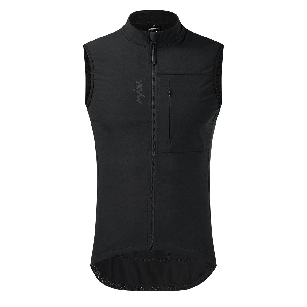 YKYWBIKE Men Cycling Gelit Thermal Fleece Bicycle Windbreaker Sleeveless Bike Vest Windproof Waterproof Cycling