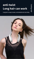 New Portable Neck Fan 5200mAh Neck Air Conditioner Rechargeable Semiconductor Cooling  Fan Outdoor Personal Fan Wearable Cooler