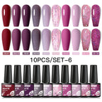 10/12PCS/SET Cat Magnetic Gel Nail Polish Set 9D Reflective Glitter Gel Semi Permanent UV Gel Soak Off Sparkling Nail Art Kits