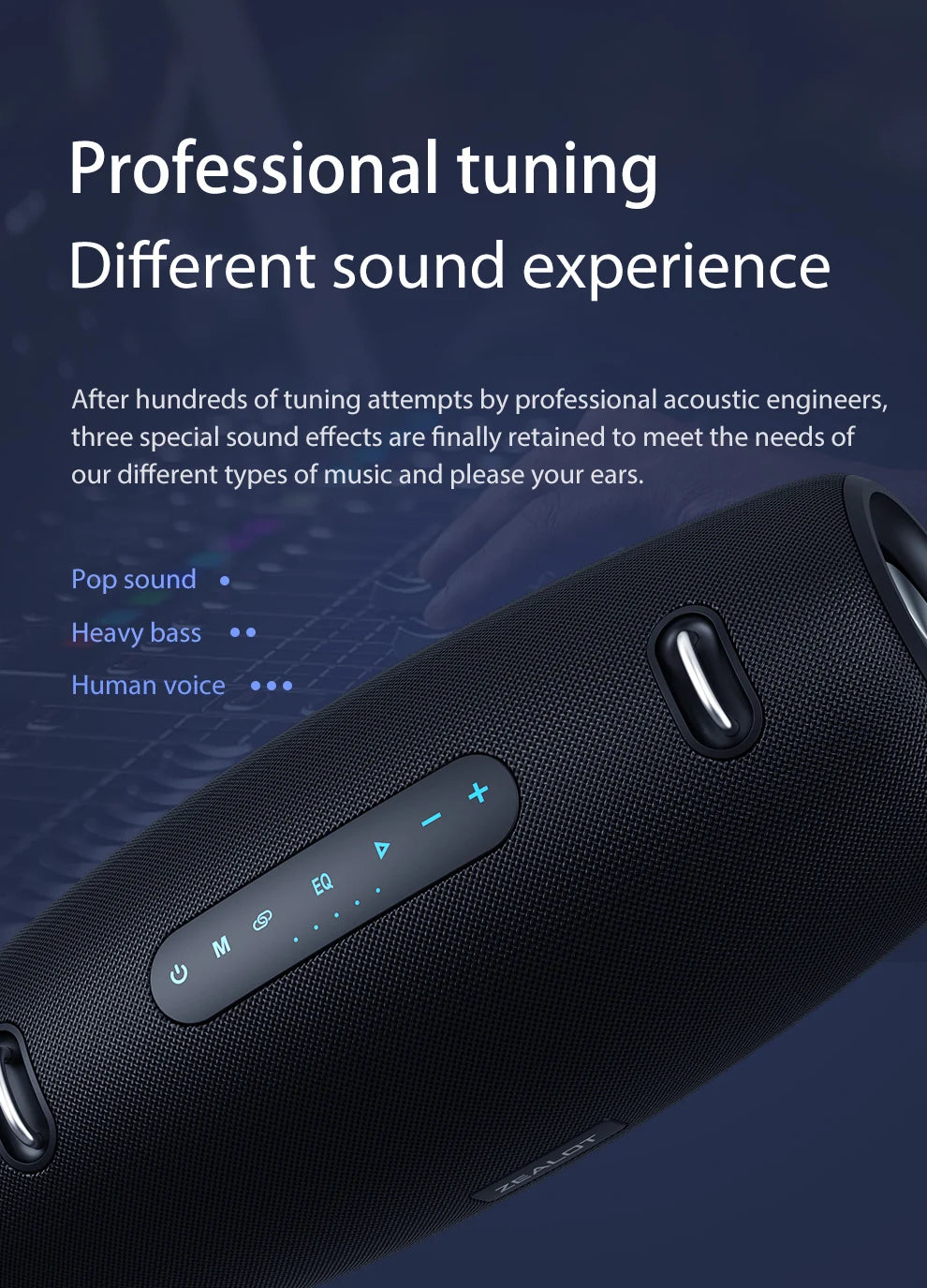 ZEALOT S67 Portable Bluetooth loudspeaker with Shoulder belt Outdoor Waterproof Stereo Sound Strong Bass 40H Playback
