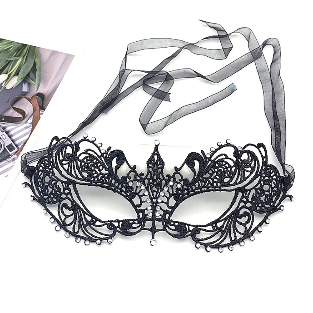 New Women Hollow Lace Face Mask Masquerade Sexy Cosplay Prom Party Props Costume Mask Nightclub Halloween Black Eye Mask