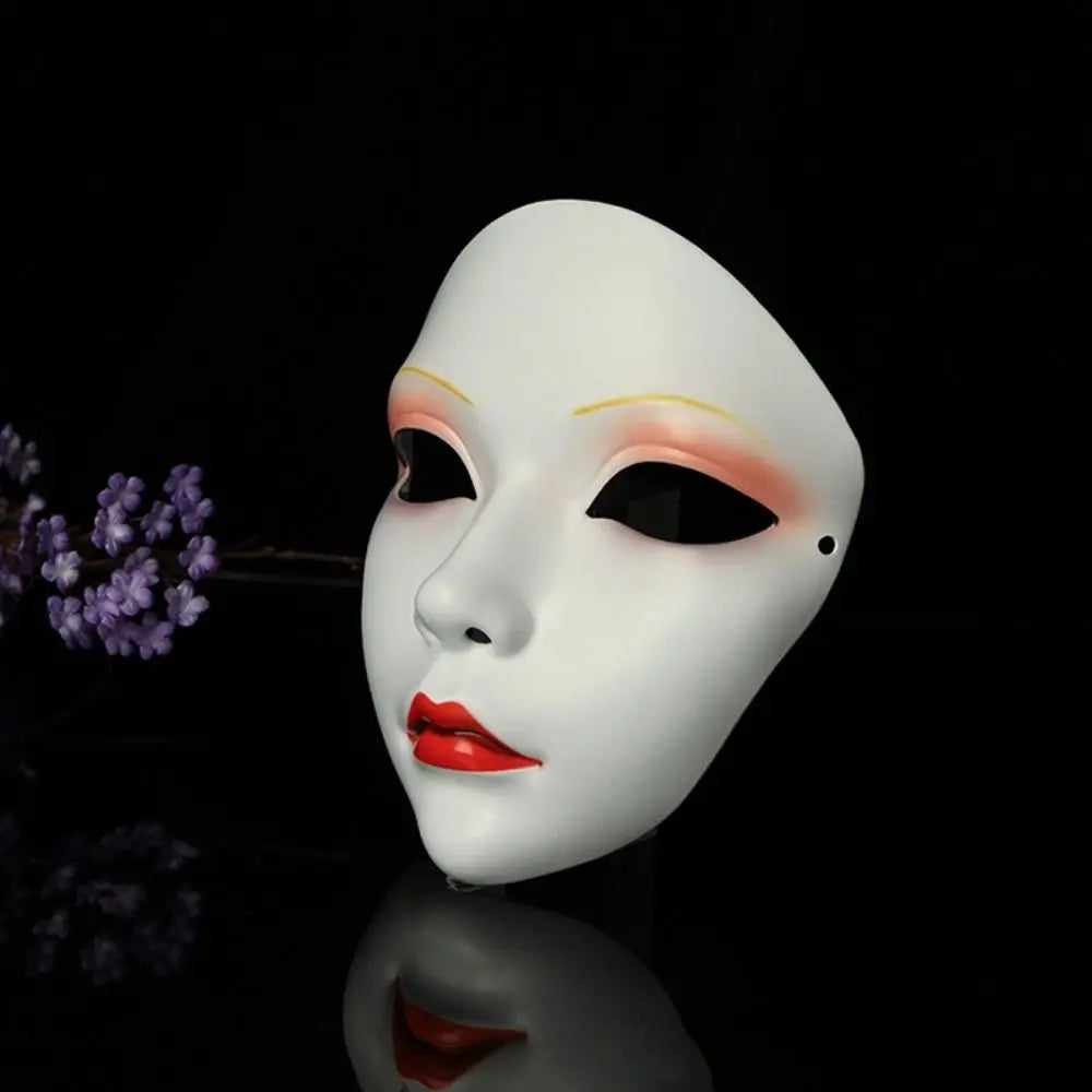 Party Supplies Full Face Cosplay Geisha Mask Flower Dress Up Hanfu Cosplay Mask Masquerade Spooky Japanese Mask Children's