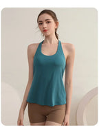 Two-piece Yoga Suit with Chest Pad with Fake Vest Sexy Running Training Beautiful Back Bra Pilates Fitness Sports Sleeveless Top
