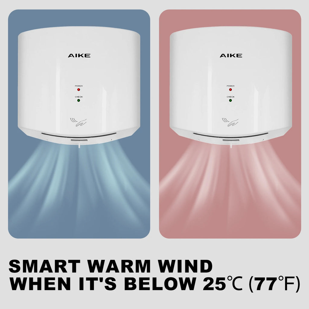 AIKE Bathroom Hands Dryer Wall Mounted Automatic High Speed Hands Dryer Commercial Smart Sensor Hands Drying Machine AK2630S