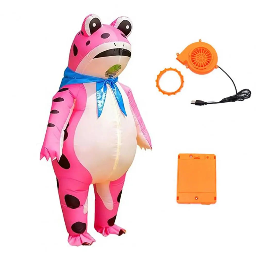 2025 Inflatable Frog Costume Funny Full Body Blow Up Cosplay Costume Suit for Adult Kids Halloween Quick Inflation Frog Suit