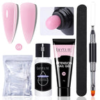 LILYCUTE 15ml Extension Gel Nail Polish Set Quick Nail Prolong With Extend Mold Nail Tips Acrylic Solution Manicure Tools Kit