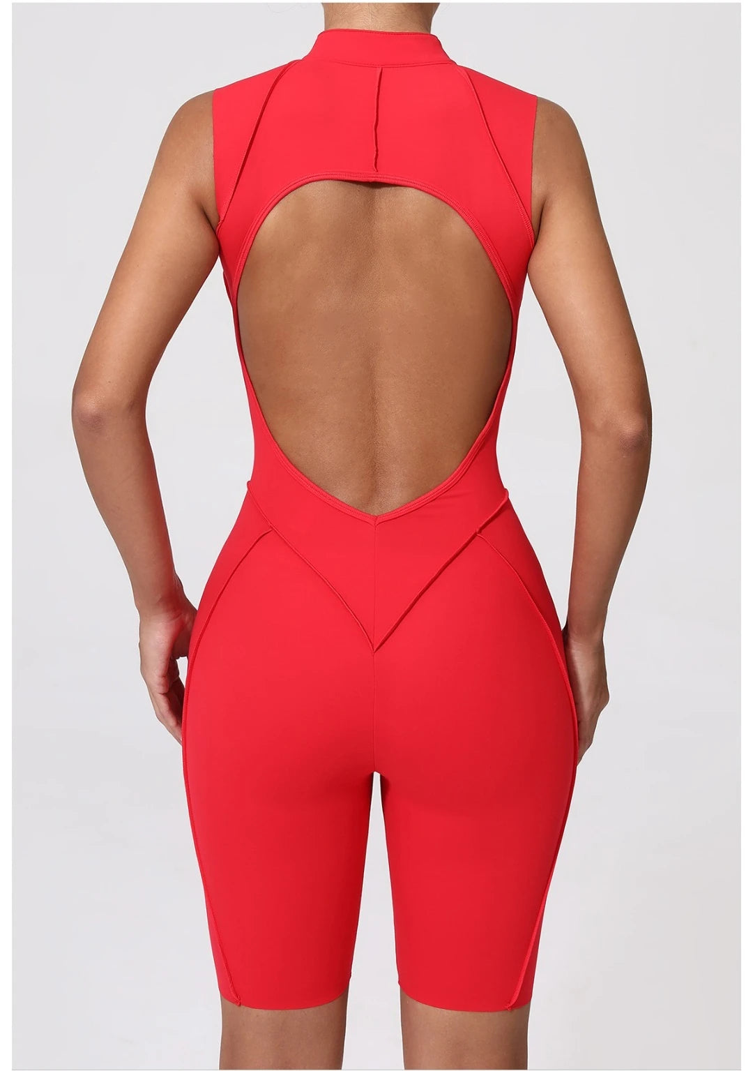 Women's Yoga Jumpsuit Hip Lift Sports Fitness Removable Padding Backless Zipper Leggings One-Piece Running Workout Gym Jumpsuit