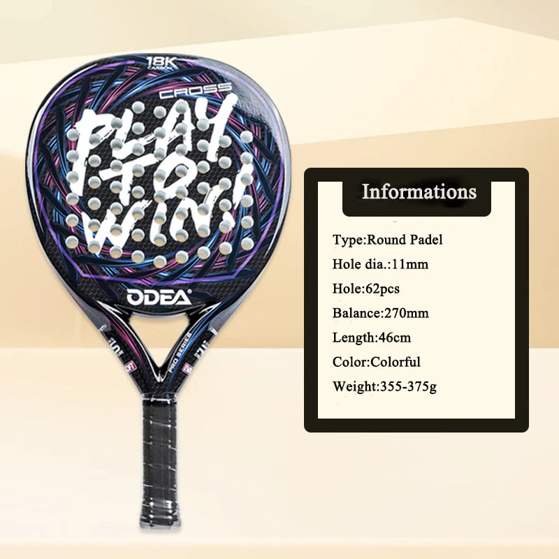 ODEA Beach Tennis Racket Full Carbon Fiber Rough Surface Outdoor Sports Racket For Men Women Adult Senior Player 3K 18K