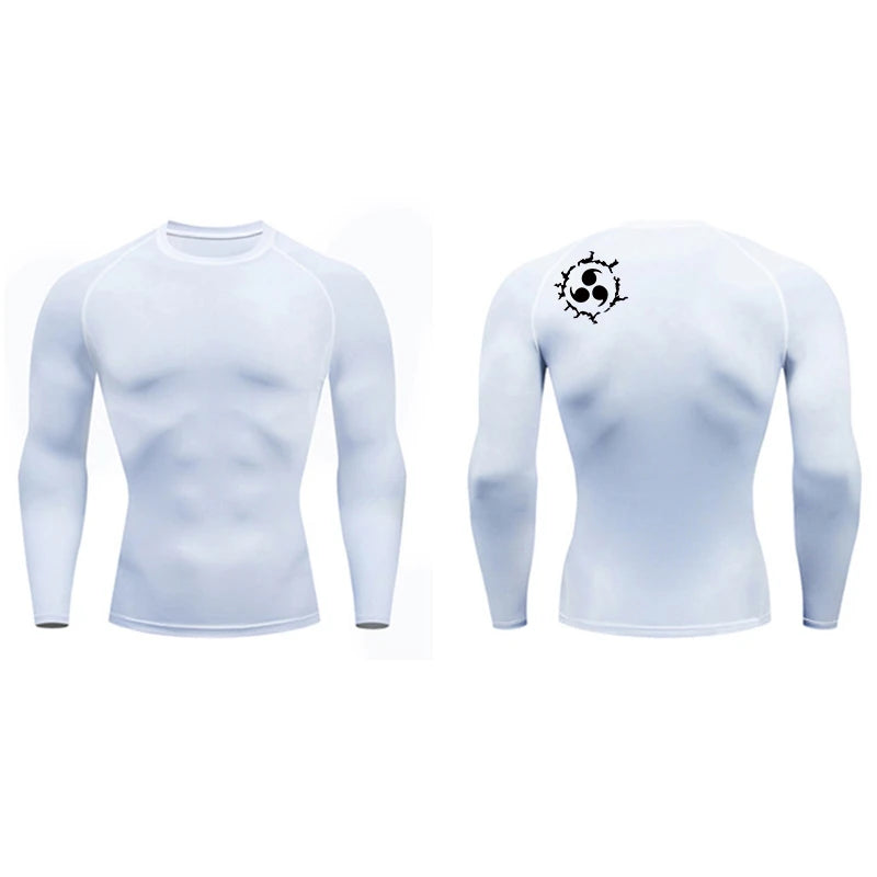 Graphic Compression Shirts for Men Athletic Quick Dry Rash Guard Stretchy Baselayers Undershirts Gym Workout Running Tshirt Tops