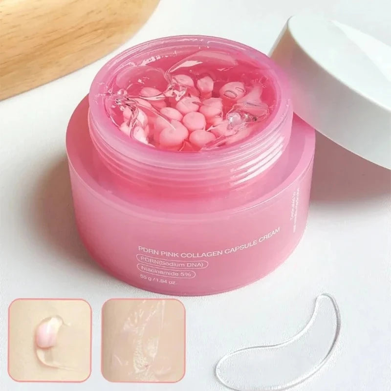 Korean Pink Collagen PDRN Capsule Cream with Niacinamide Cream for Uneven Skin Tone Lightweight Face Moisturizer Non Greasy care Main image