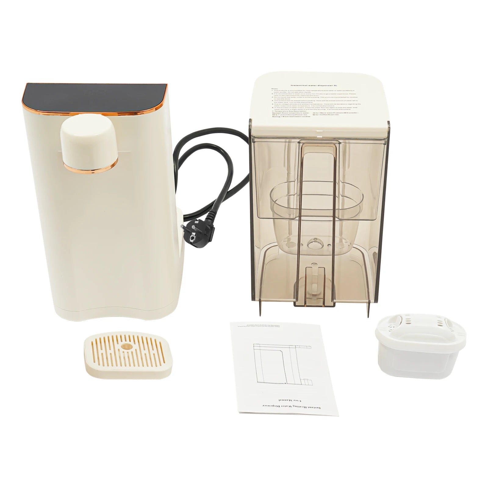 Electric Water Dispenser 27x19x26cm 10.63x7.48x10.24in 2000W Rare Earth Heating 3L 0.79Gal Multiple Temperature Touchscreen for