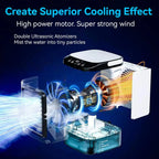 Quiet 3-Speed Portable Air Conditioner Mini Evaporative Cooler Humidifier for Bedroom