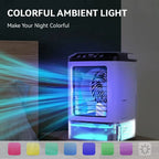 Portable Air Conditioner 3 Speed Mini AC Unit With Dual Mist Ice Box 900ML Water Tank Humidifier For Bedroom Office