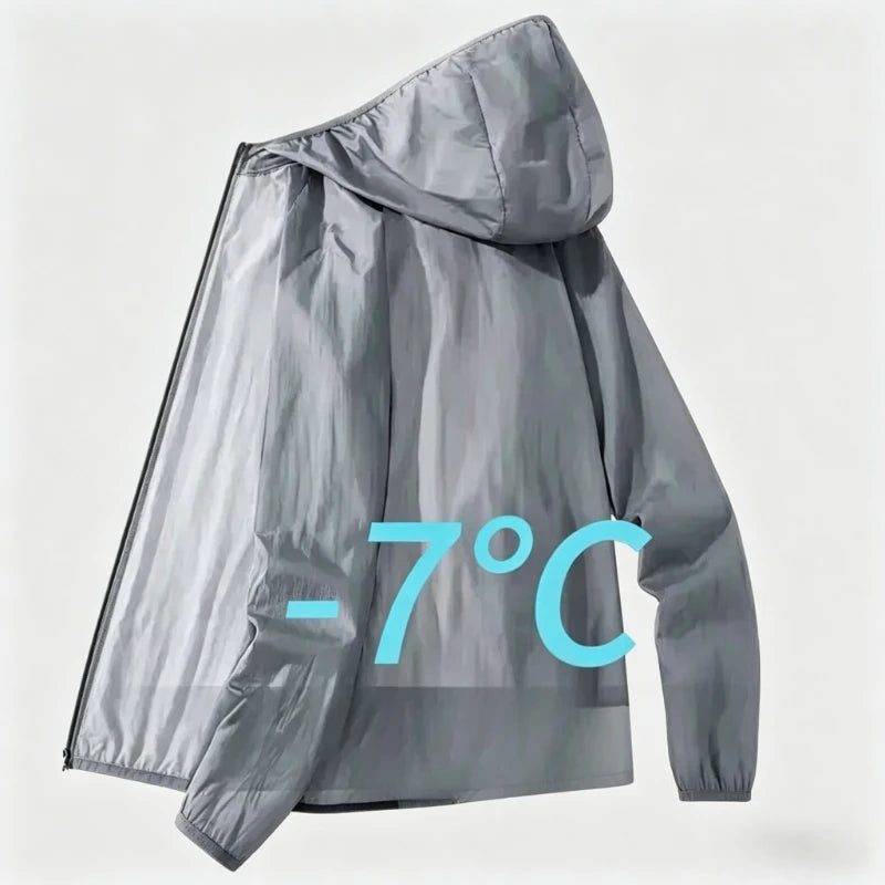 Men's Summer Thin Sun Protection Jacket Outdoor Zipper Hooded Loose Casual Outerwear UV-proof Breathable Quick Dry Cycling Coats