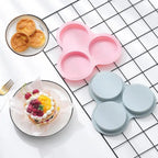 Cavity Air Fryer Egg Mold Silicone Mold for Air Fryer Round Shape Cupcake Nonstick Silicone Muffin Hamburger Pan DIY Cooking