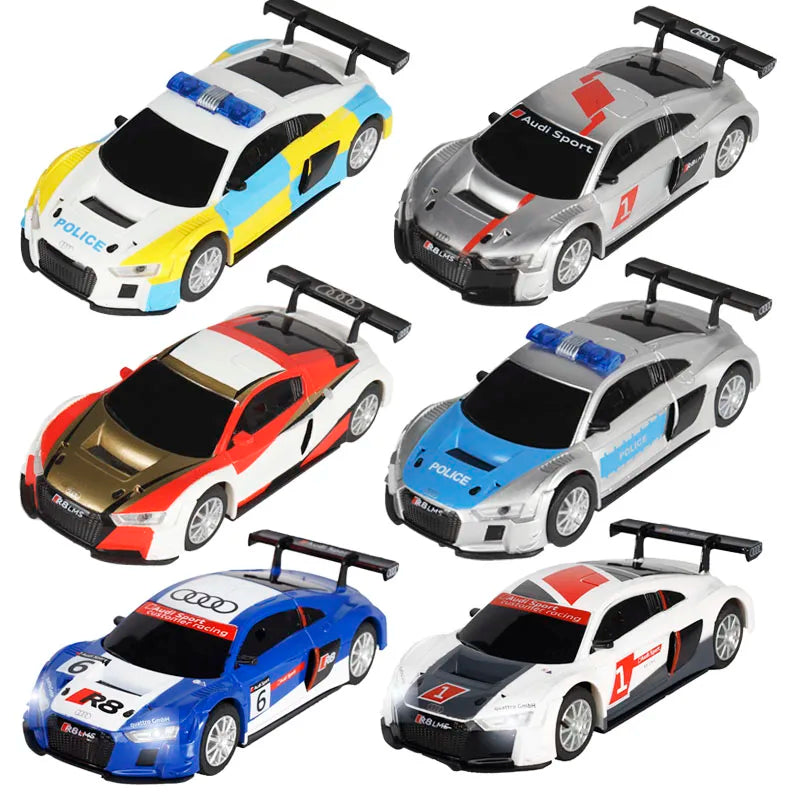Analog Slot Car Racing R8 Police 1 43 Set Electric Coche Gift Kids For Scalextric Compact Go Ninco Scx Cars Toy