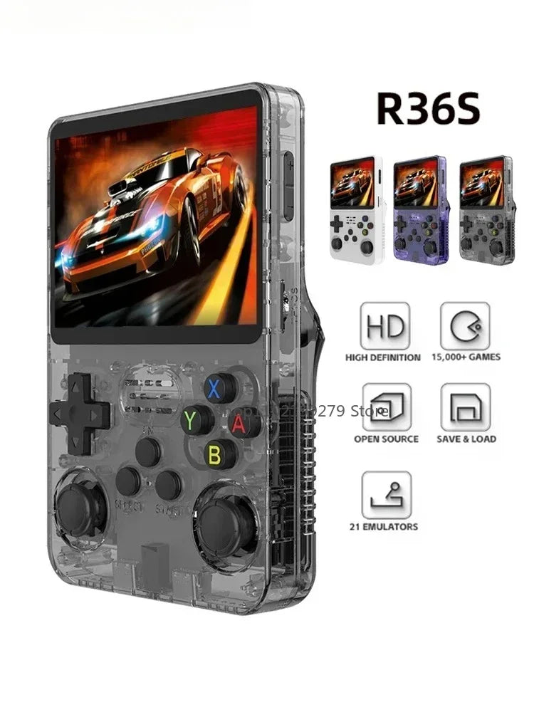 128G R36S Retro Handheld Video Game Console Linux System 3.5 Inch IPS Screen R35s Pro Portable Pocket Video Player 64GB Games Main image