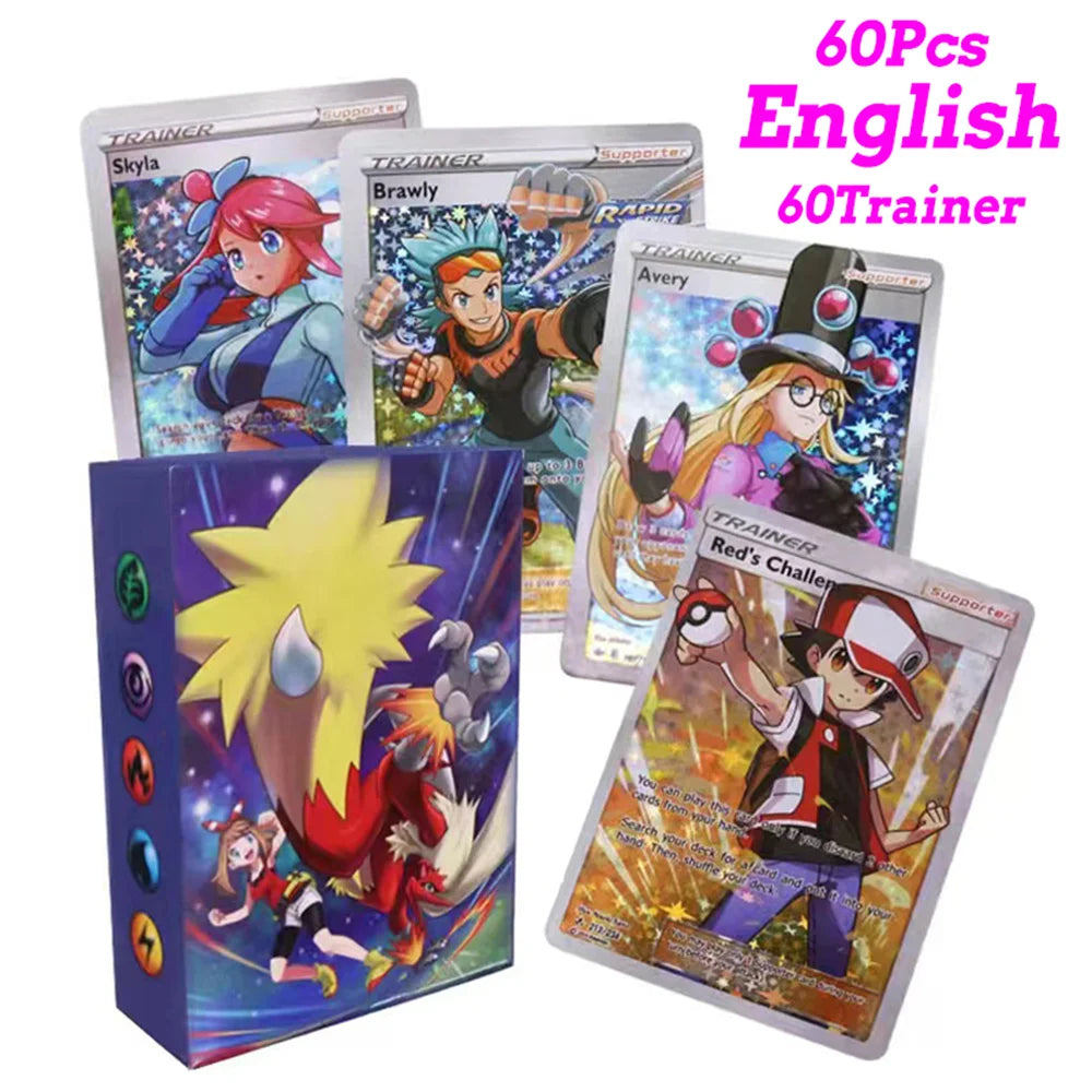 60-100Pcs New English French Spanish Pokemon Cards GX MEGA EX TAG TEAM Vstar Game Battle Card Hot Sale Collection Card Kids Gift