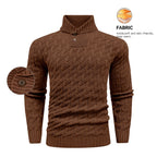 Men's Sweater Spring Shawl Collar Pullover Solid Color Sweater Casual Cable Knit Button-Up Pullover High Quality Tops US Size