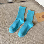 33 Colors Summer Cotton Soft Socks Happy Colorful Women's Mid-tube Stocking Fashion Trend Red Green Ankle Sox Autumn Hosiery