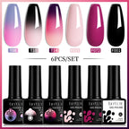 LILYCUTE 7ML 6PCS Neon Gel Nail Polish Set fluorescent Series Color Changing Semi Permanent Soak Off Manicure kit Nail Art Gel