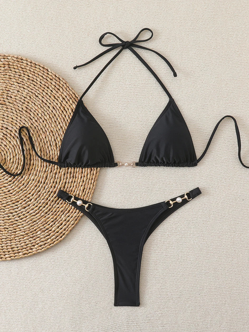 Sexy Micro Bikini 2026 Woman Chain Swimsuit Women Swimwear Thong Bikinis Set Brazilian Two-piece Bathing Suit Beach Wear Bather