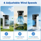 Desktop Air Conditioning Fan 300ML Water/Ice Cooling Fan 6 Speeds Small Air Conditioner Humidifier Cooler Fan With Ambient Light