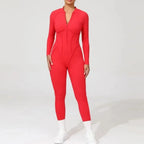 Women's Yoga Jumpsuit Hip Lift Sports Fitness Removable Padding Backless Zipper Leggings One-Piece Running Workout Gym Jumpsuit