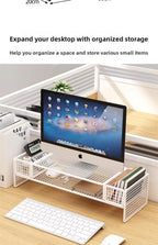 Height Adjustable Computer Stand Desk Monitor Laptop Cooling Rack Suspended Bracket Office Storage Solution