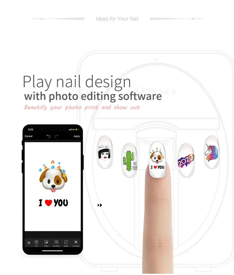 Smart 3D Mobile Nail Printer M1 Pattern Digital Nail Art Printer Machine DIY Portable H1 Nail Art Equipment From Phone