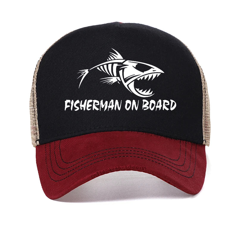 Fashion Fish Bone men Baseball Cap outdoors fishing Luya hat Summer Hunting and fishing Trucker hats visor Breathable caps Image principale du produit