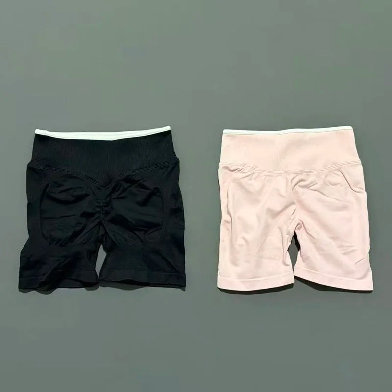 Women's Sports Shorts Gym High Waist Scrunch Seamless Yoga Leggings Cycling Shorts Workout Running Fitness Pants