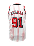 Mens Stripes Basketball Sports Jersey, Breathable Sleeveless Pattern Embroidery Sweatshirt Training Competition Sports Uniforms