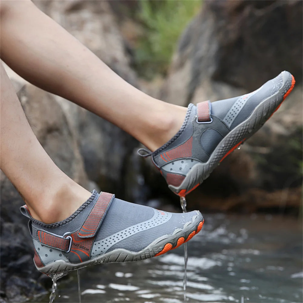 Men Women Water Shoes Quick Dry Non-Slip Five Finger Shoes Outdoor Wading Swimming Barefoot Aqua Shoes Lightweight Sneakers