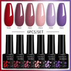 LILYCUTE 7ML 6PCS Neon Gel Nail Polish Set fluorescent Series Color Changing Semi Permanent Soak Off Manicure kit Nail Art Gel