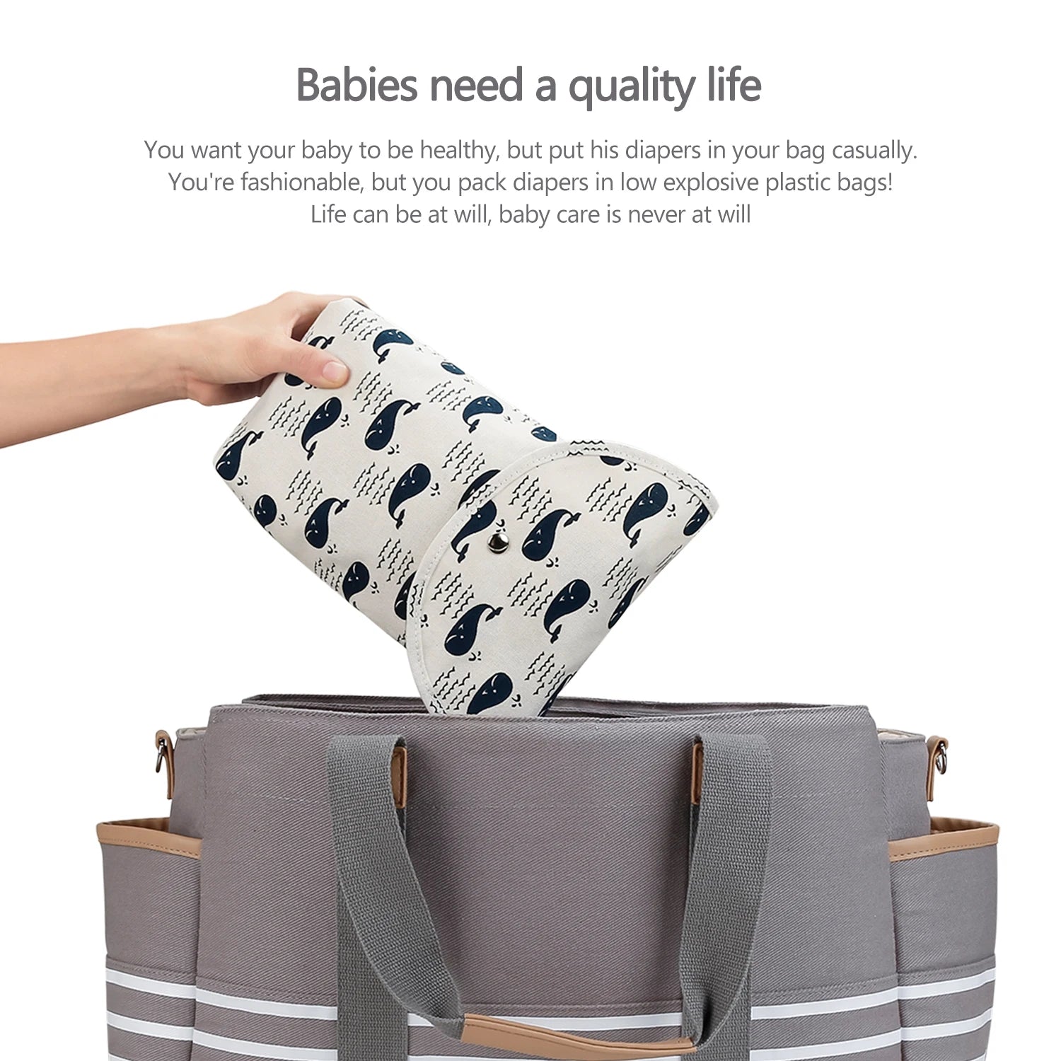 Baby Diaper Bag Reusable Mommy Diaper Storage Bag Baby