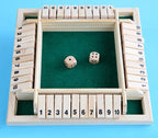 Wooden Dice Board Game Shut The Box for 4 Players Flaps & Dices Game Parent-children Interaction Family Entertainment