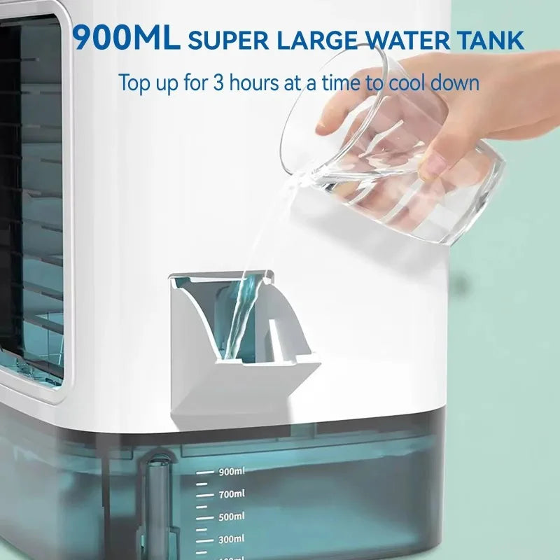 Quiet 3-Speed Portable Air Conditioner Mini Evaporative Cooler Humidifier for Bedroom
