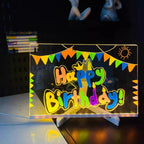 LED Light-Up Acrylic Message Board Erasable USB Drawing Board Birthday Gift Bar Advertising for Creative Activities with Stand