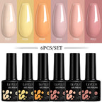 LILYCUTE 7ML 6PCS Neon Gel Nail Polish Set fluorescent Series Color Changing Semi Permanent Soak Off Manicure kit Nail Art Gel