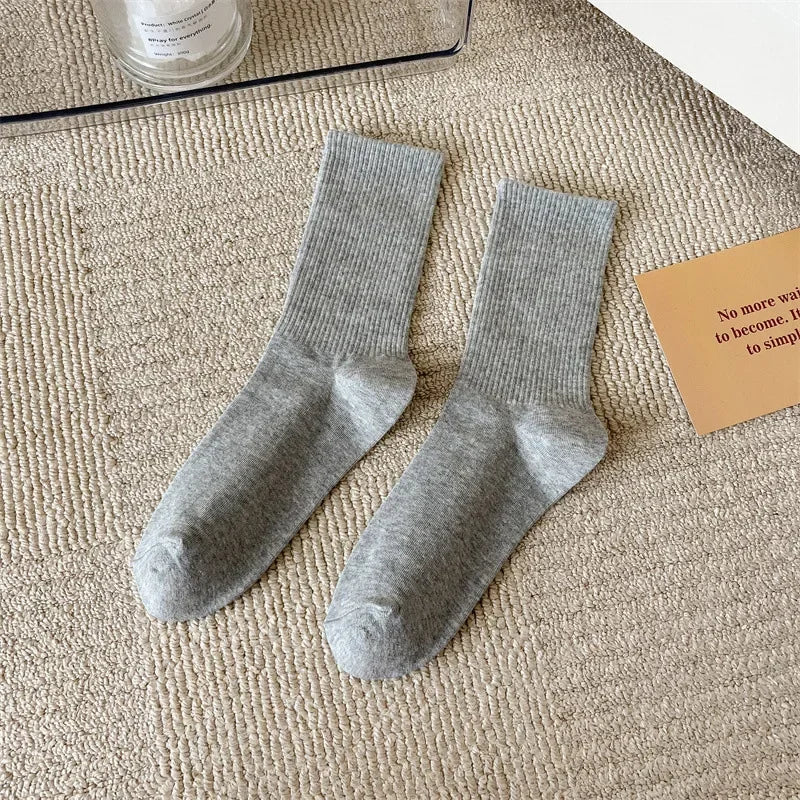 33 Colors Summer Cotton Soft Socks Happy Colorful Women's Mid-tube Stocking Fashion Trend Red Green Ankle Sox Autumn Hosiery