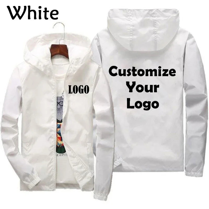 Customized Travel Team Zipper Jacket, Men's and Women's Hooded Unisex UV Resistant Waterproof Jacket, Outerwear, Spring, Summer,
